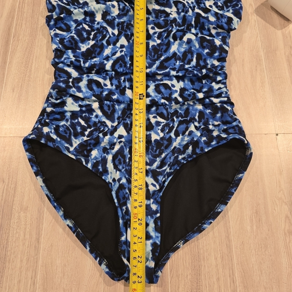 Magicsuit Blue Tide Tummy Control One Piece Open Back Swimsuit Size 10. - Picture 13 of 14